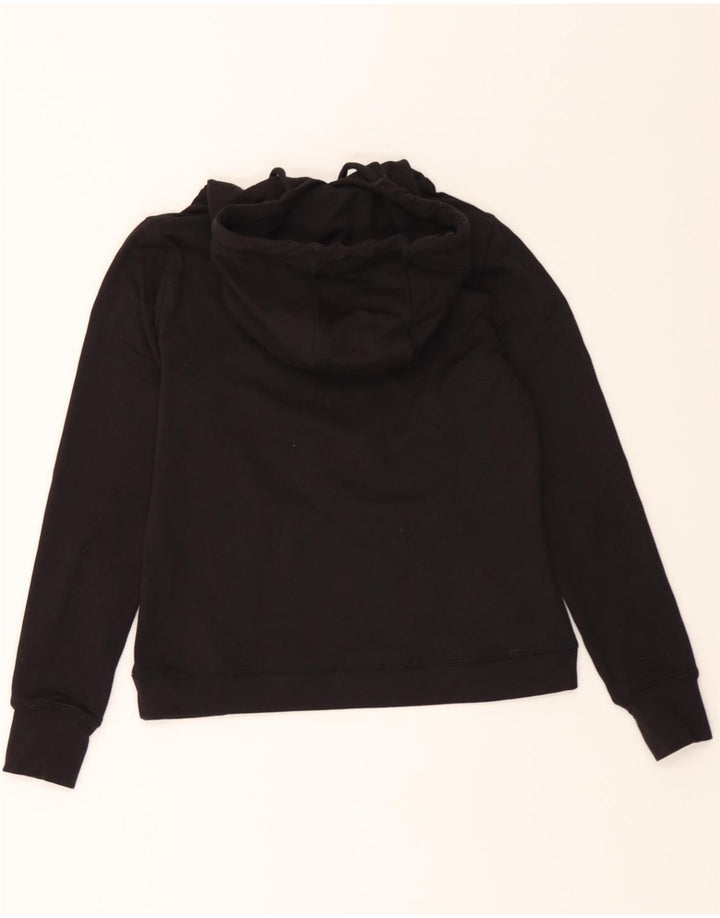 SUPERDRY Womens Graphic Hoodie Jumper UK 8 Small Black Vintage Superdry and Second-Hand Superdry from Messina Hembry 