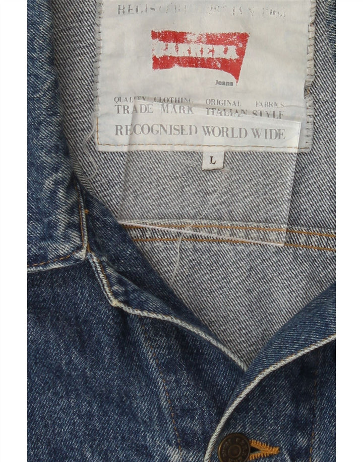 CARRERA Mens Denim Gilet UK 40 Large Blue Vintage Carrera and Second-Hand Carrera from Messina Hembry 