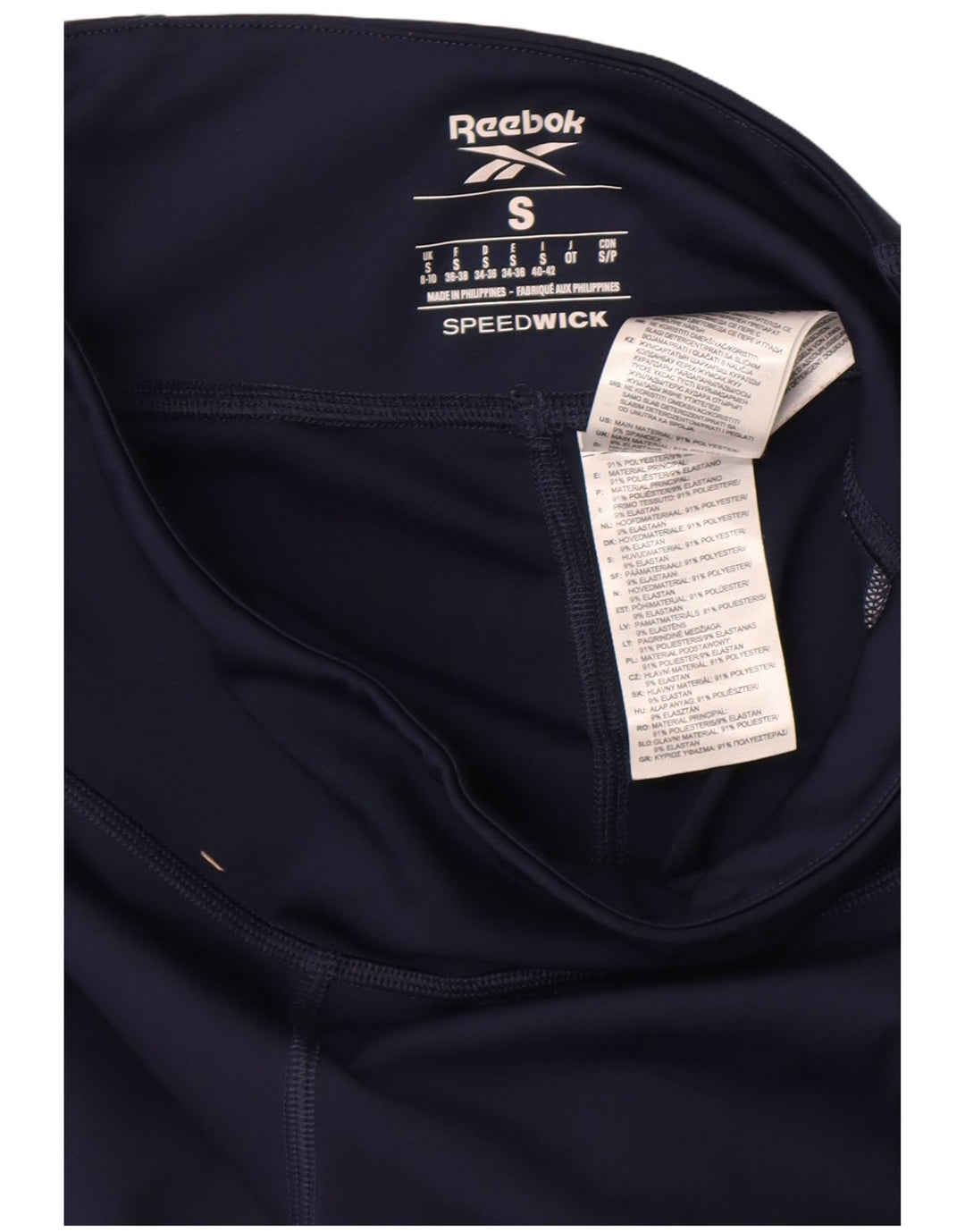 Reebok Grafiske Leggings til kvinder UK 8/10 Small Navy Blue Colourblock