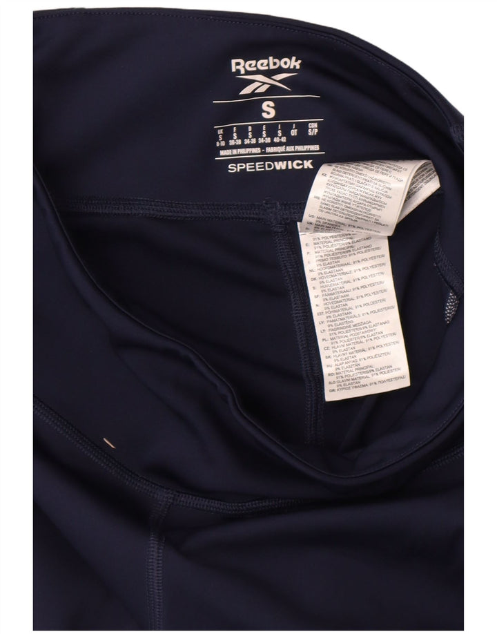 Reebok Grafiske Leggings til kvinder UK 8/10 Small Navy Blue Colourblock