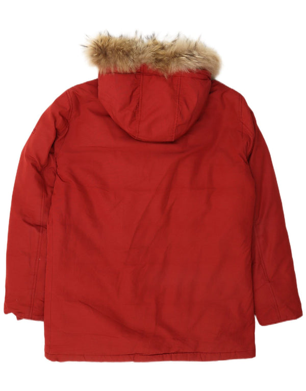 Gas Herre Hooded Parka Jacket UK 40 Large Burgundy