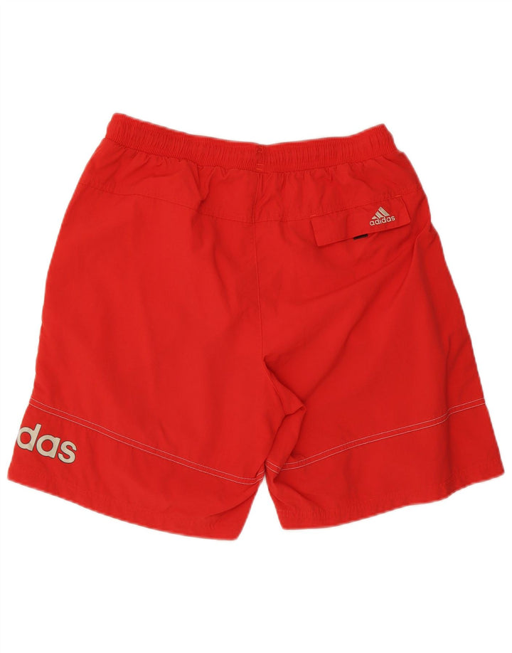 Adidas grafiske badeshorts til mænd, medium rød polyester