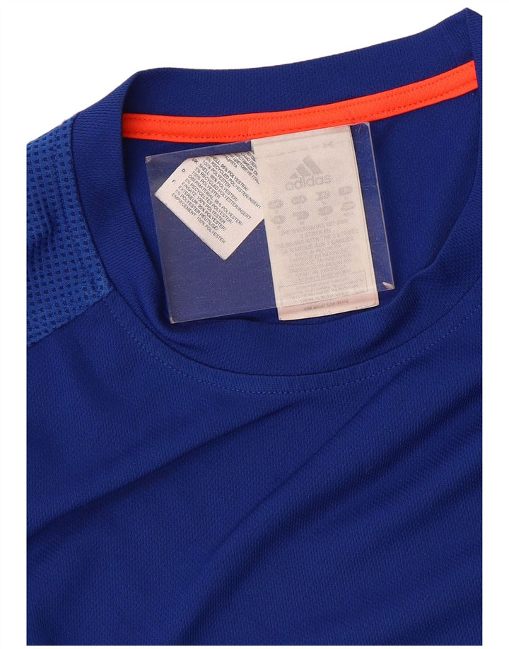 Adidas T-shirt top mellemblå polyester til mænd