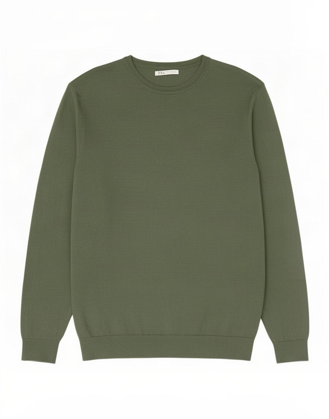 Zara Herre Boat Neck Jumper Sweater Medium Green Viscose