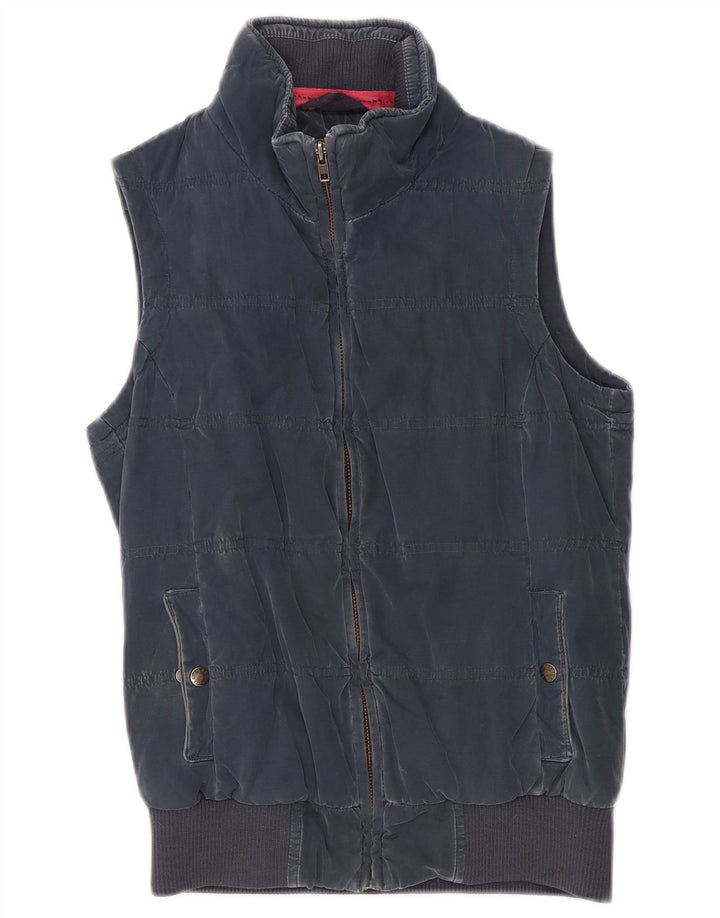 Fat Face Womens Polstret Gilet UK 8 Small Navy Blue Polyester