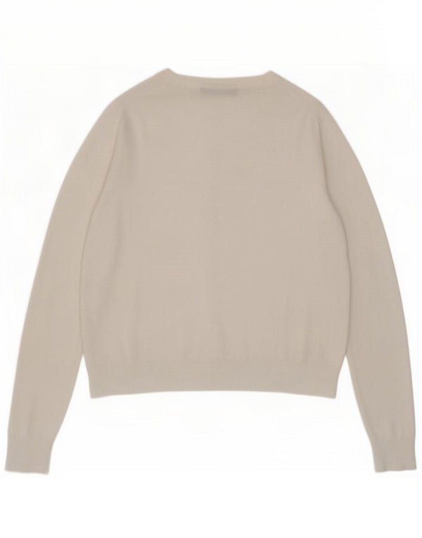 Marks & Spencer Womens Crop Cardigan Sweater UK 12 Medium White Viscose