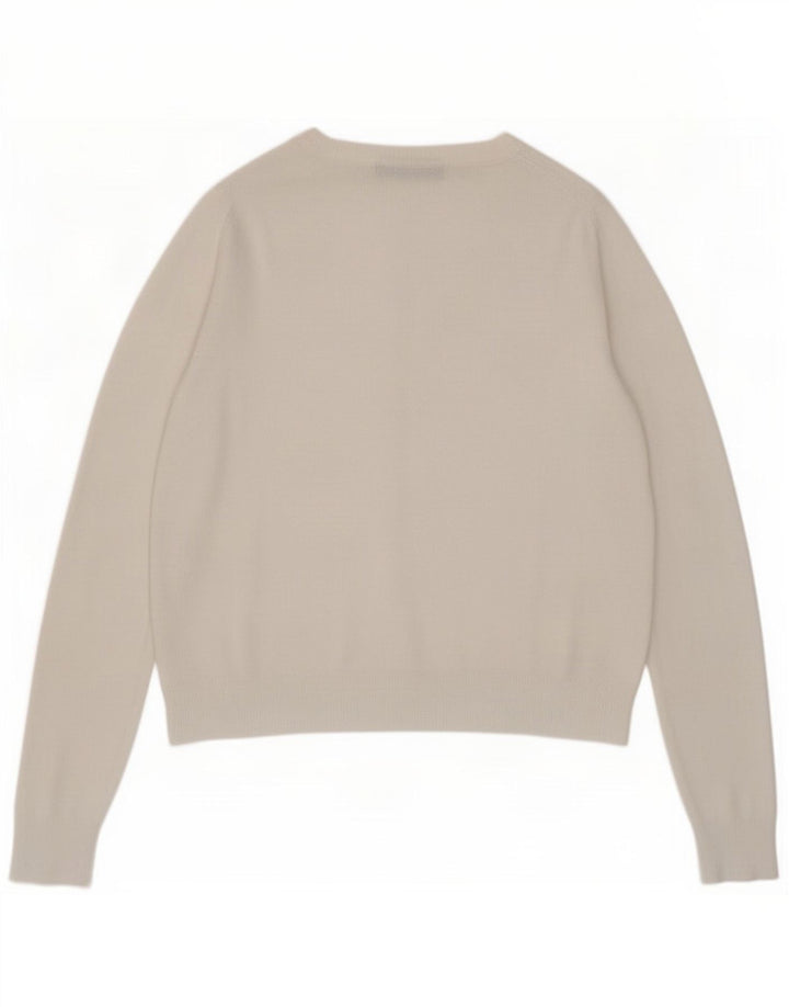 Marks & Spencer Womens Crop Cardigan Sweater UK 12 Medium White Viscose
