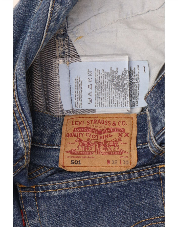 Levi's Herre 501 Straight Jeans W32 L30 Blå Bomuld