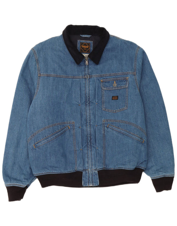 Superdry Herre Denim Bomber Jacket UK 44 2XL Blå Bomuld