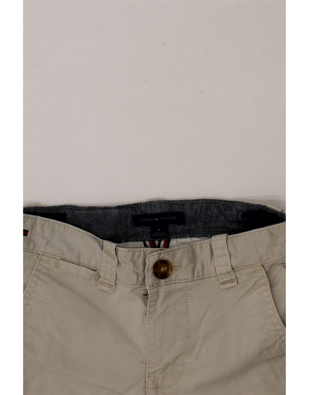 TOMMY HILFIGER Boys Chino Shorts 5-6 Years W22  Grey Vintage Tommy Hilfiger and Second-Hand Tommy Hilfiger from Messina Hembry 