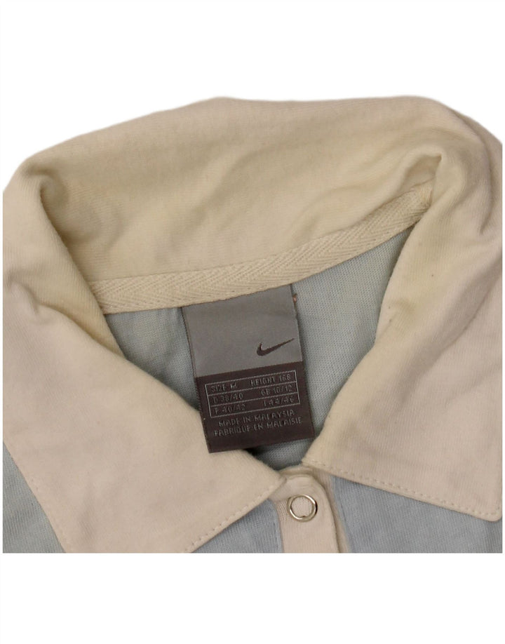 NIKE Dame poloshirt UK 10/12 Medium Blue Colourblock