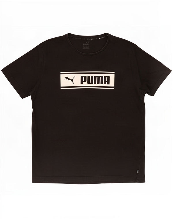 Puma Mens Graphic T-Shirt Top Medium Black