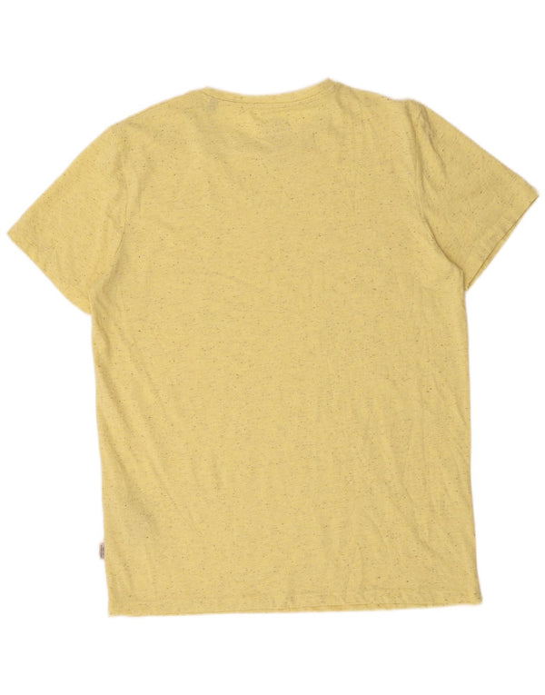 Jack & Jones Herre T-Shirt Top XL Gul Flecked Bomuld