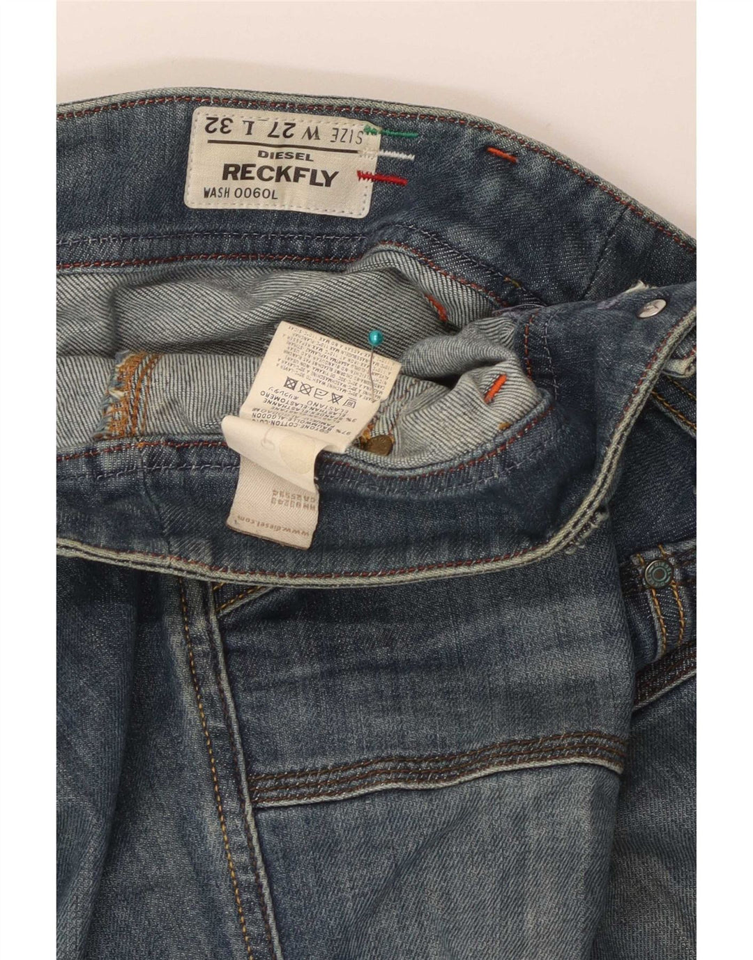 Diesel Dame Reckfly Bootcut Jeans W27 L32 Blå Bomuld