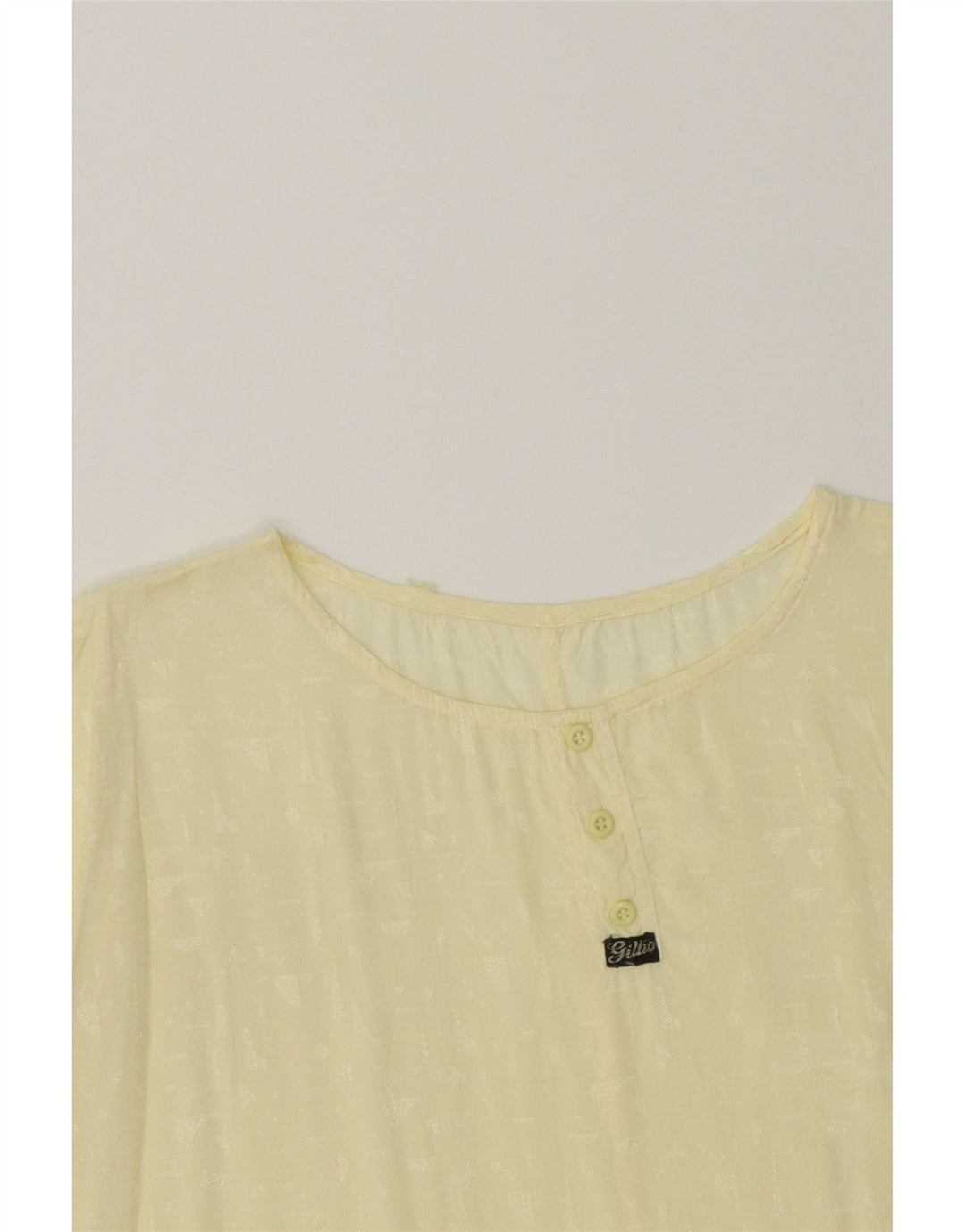 VINTAGE Womens Blouse Top UK 14 Large Yellow Geometric Viscose Vintage Vintage and Second-Hand Vintage from Messina Hembry 
