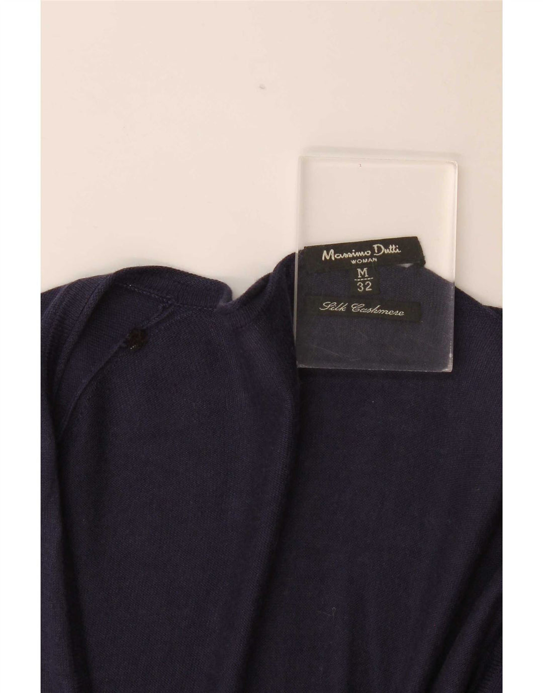 Massimo Dutti Dame Cardigan Sweater UK 12 Medium Navy Blue Silke