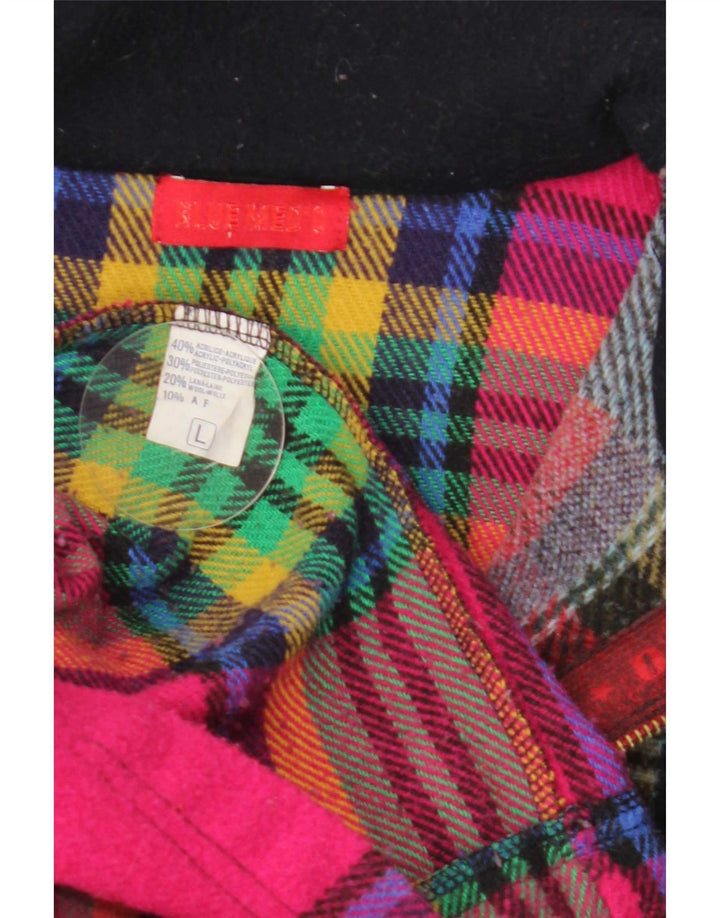 Vintage herre pullover flannel skjorte stor flerfarvet plaid akryl