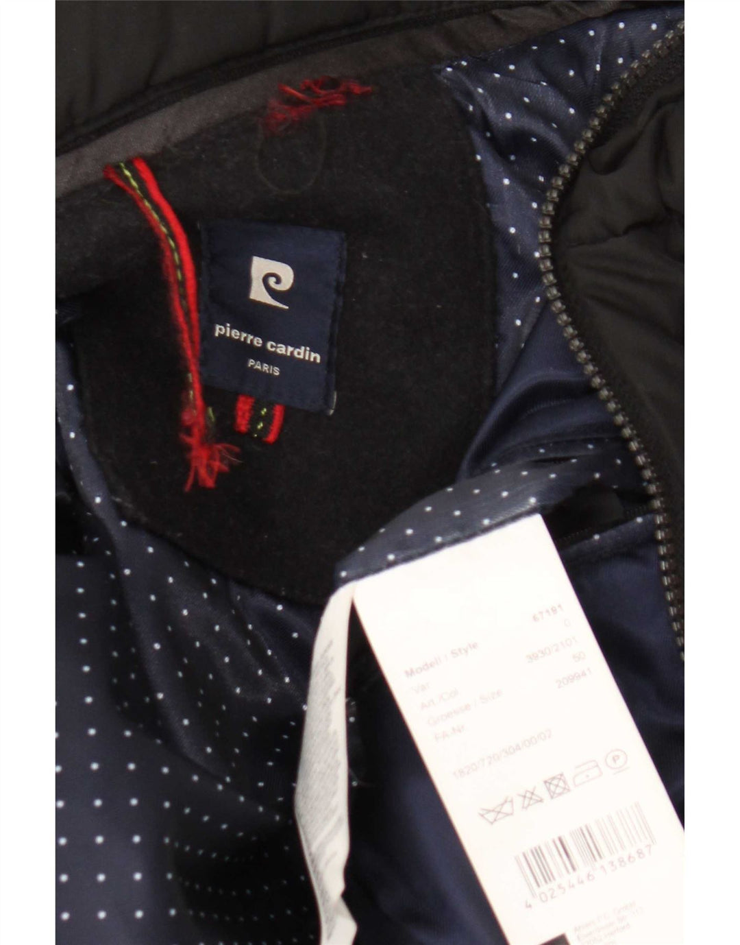 Pierre Cardin Herre Windbreaker Coat IT 50 Large Navy Blue Uld
