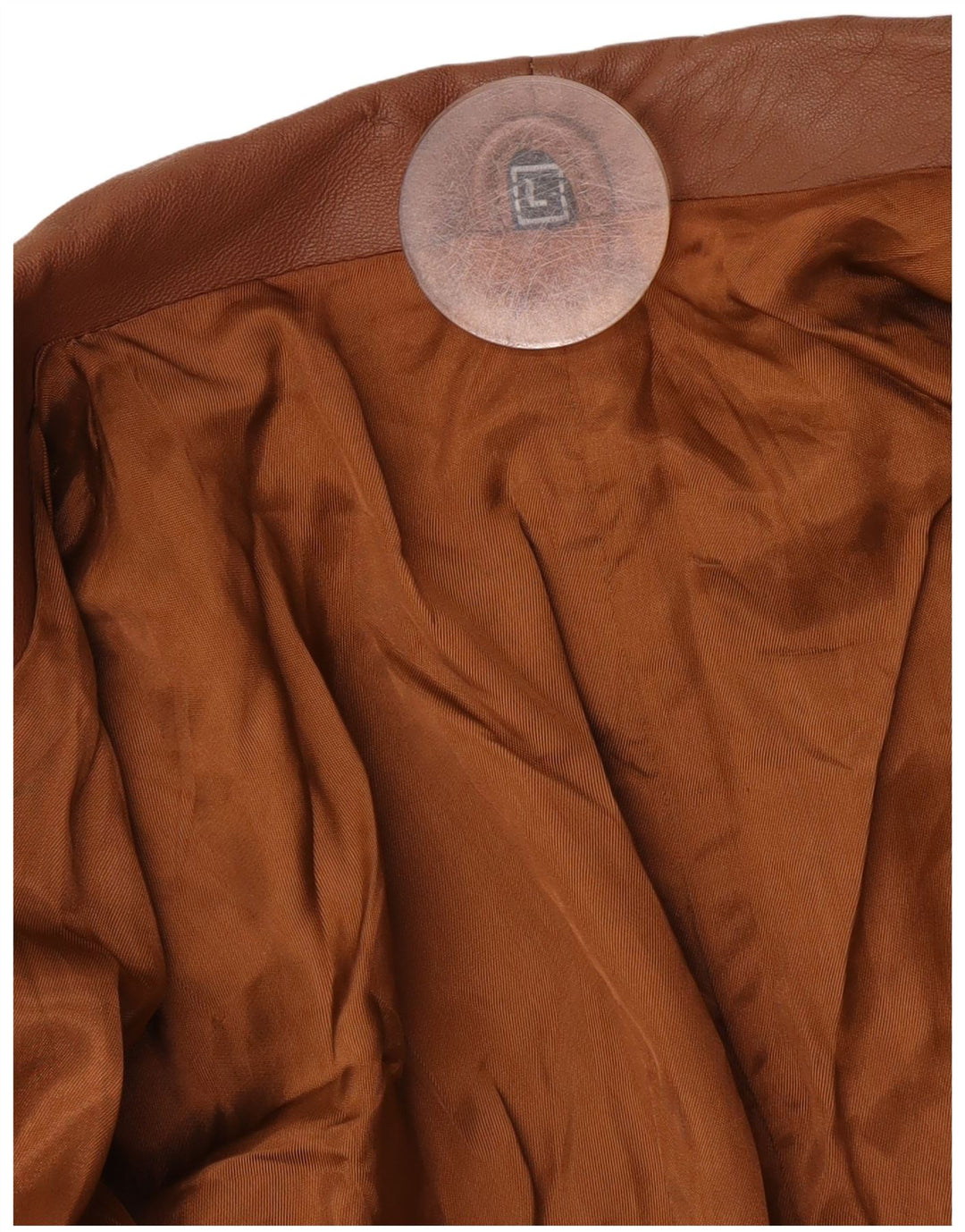 Vintage Dame 1 Knap Læder Blazer Jakke UK 16 Stor Brun