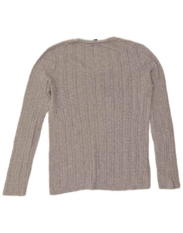 Tommy Hilfiger Dame Boat Neck Jumper Sweater UK 12 Medium Grey Flecked