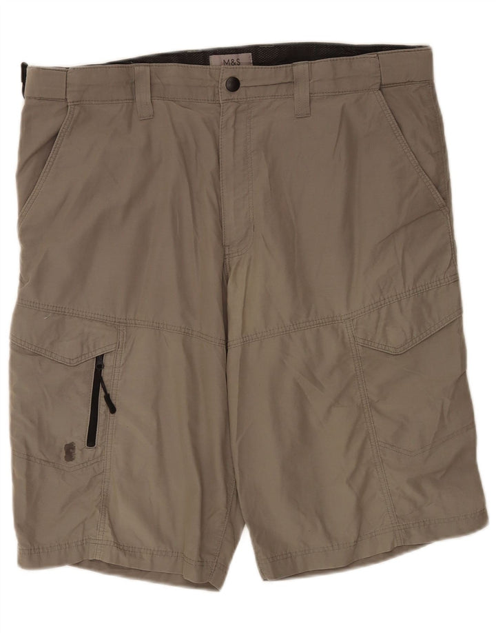 Marks & Spencer Herre Cargo Shorts W36 Large Grå Bomuld