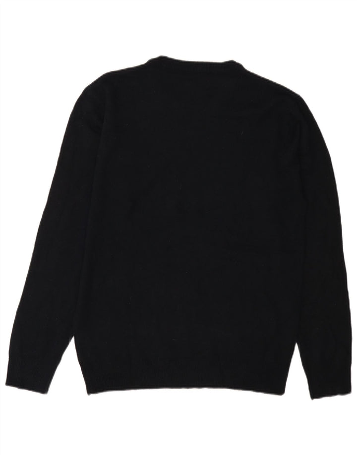 PIERRE CARDIN Herre sweater med rund hals, lille sort akryl