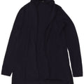 ZARA Dame Longline Open Cardigan Sweater UK 12 Medium Navy Blue