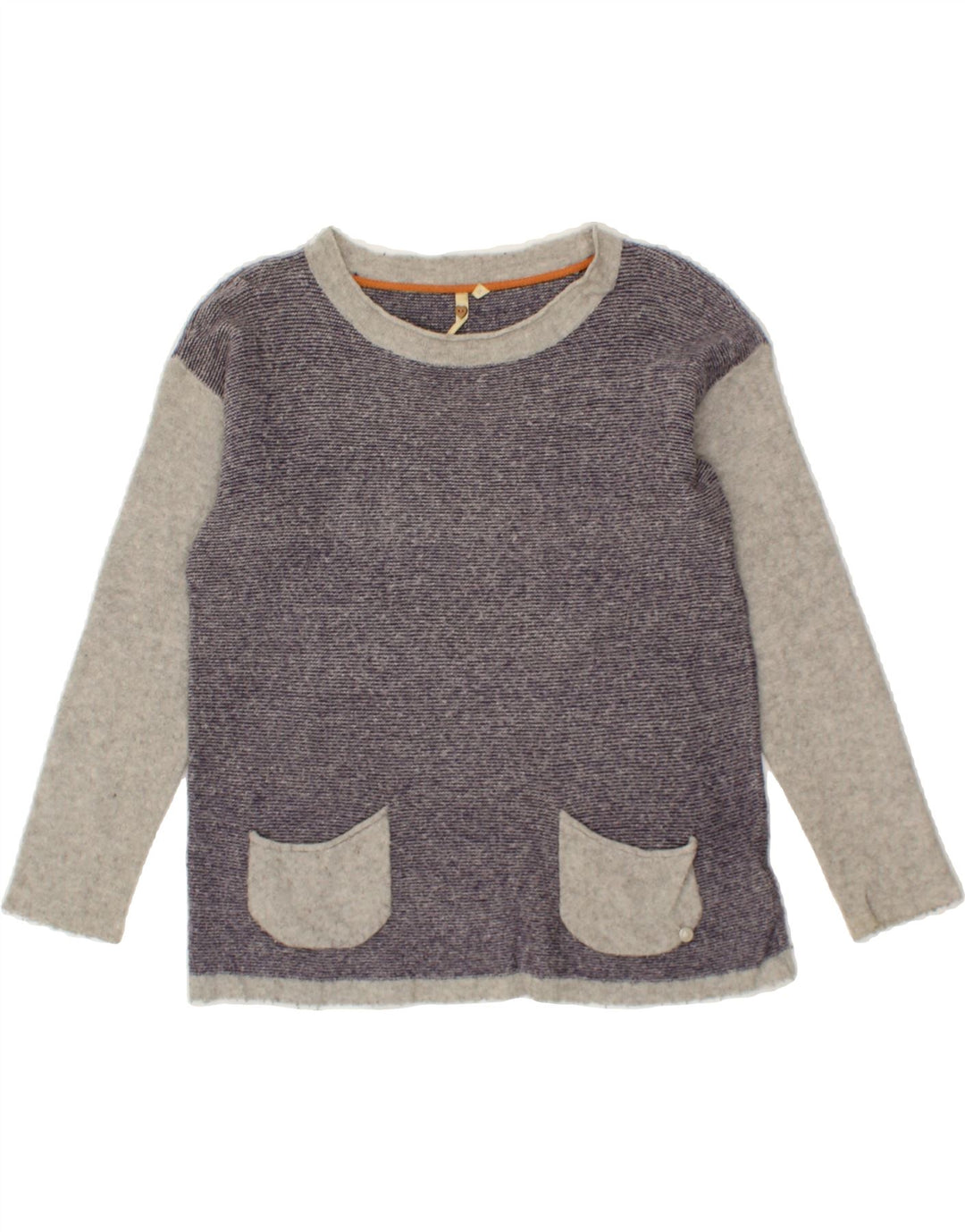 WHITE STUFF Womens Boat Neck Jumper Sweater UK 10 Small Grey Colourblock Vintage White Stuff and Second-Hand White Stuff from Messina Hembry 