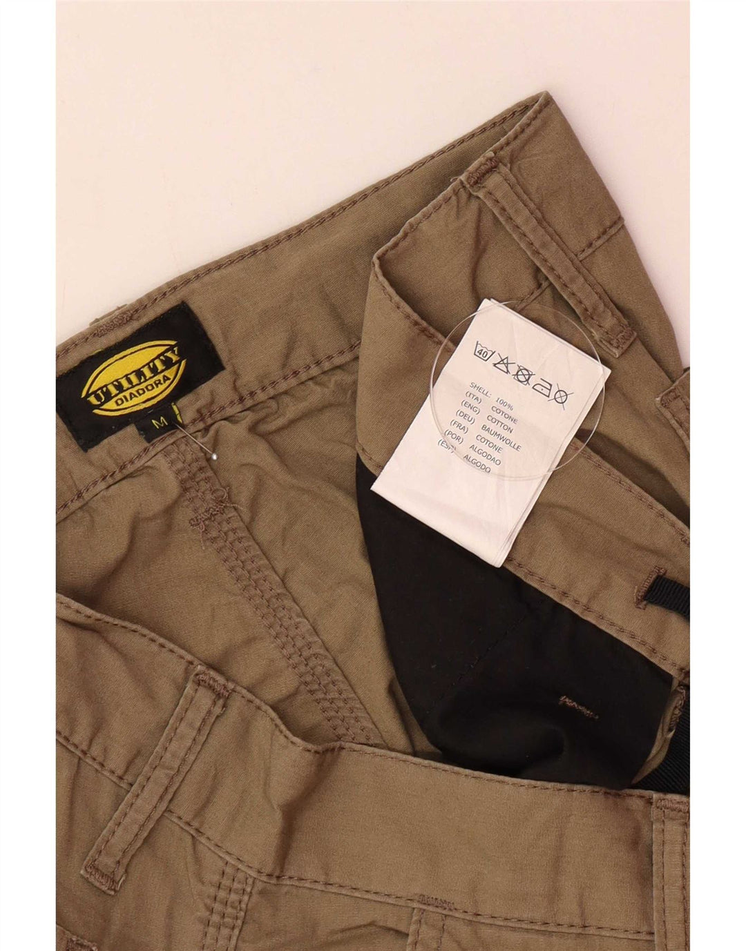 Diadora Herre Cargo Shorts Medium W32 Khaki Bomuld