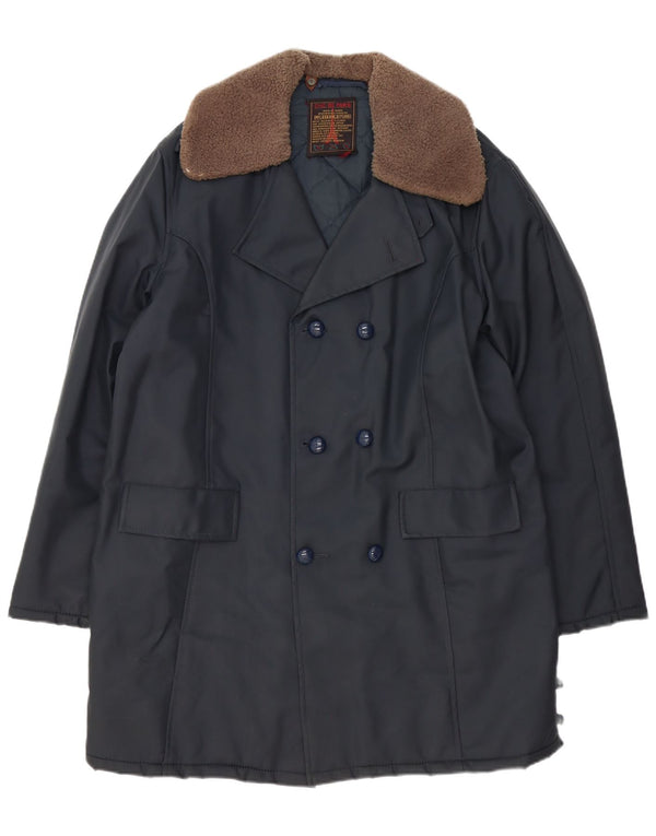 Chic herre dobbeltradet frakke UK 42 XL marineblå
