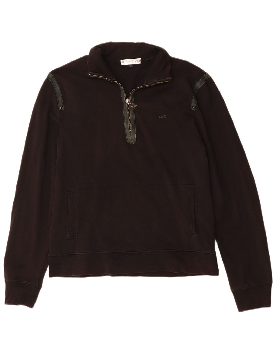 Trussardi Sweatshirt med lynlås til kvinder, stor sort bomuld