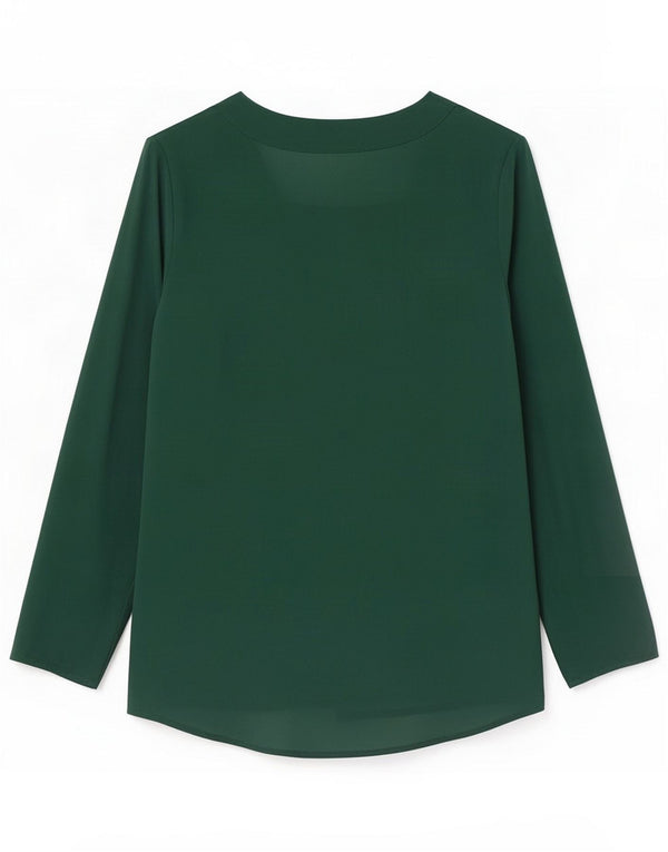 Zara Dame Langærmet Bluse Top UK 6 XS Grøn