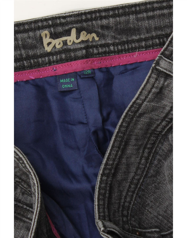 BODEN Dame Denim Nederdel UK 12 Medium W30 Grå