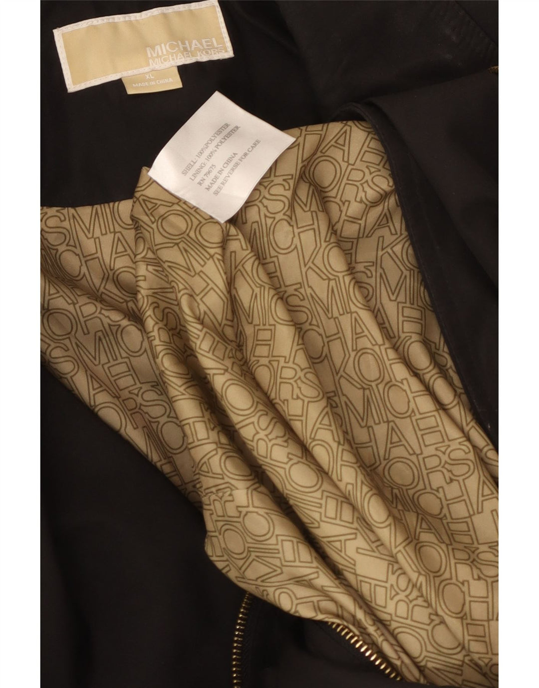 Michael Kors Dame Overfrakke UK 18 XL Sort Polyester