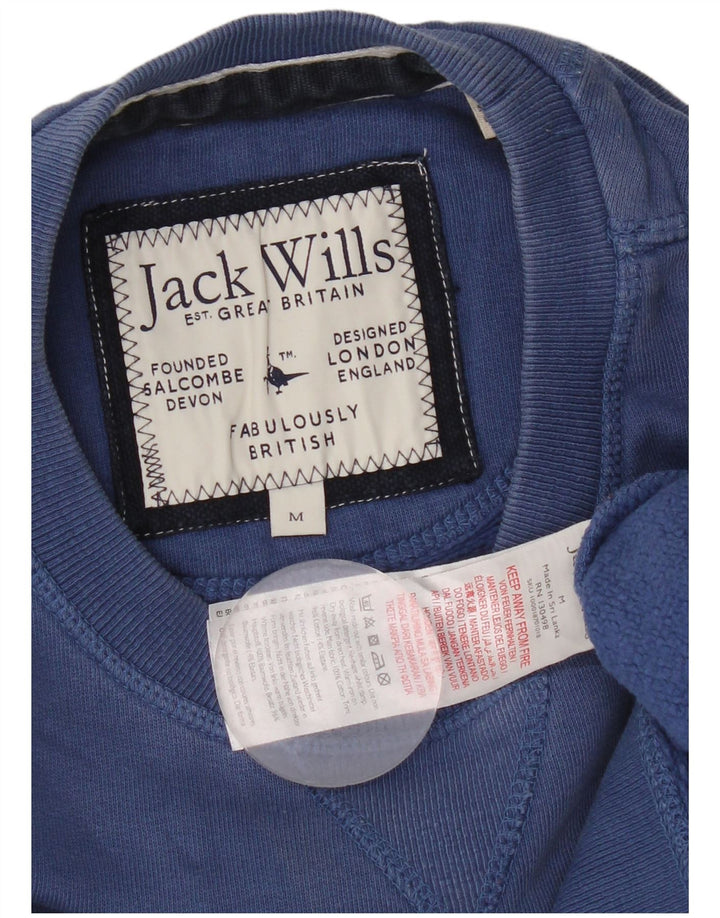 Jack Wills Herre Grafisk Sweatshirt Jumper Medium Blå Bomuld