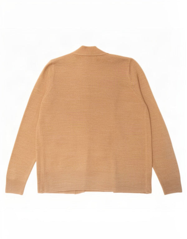 Marks & Spencer Womens Open Cardigan Sweater UK 14 Medium Brown