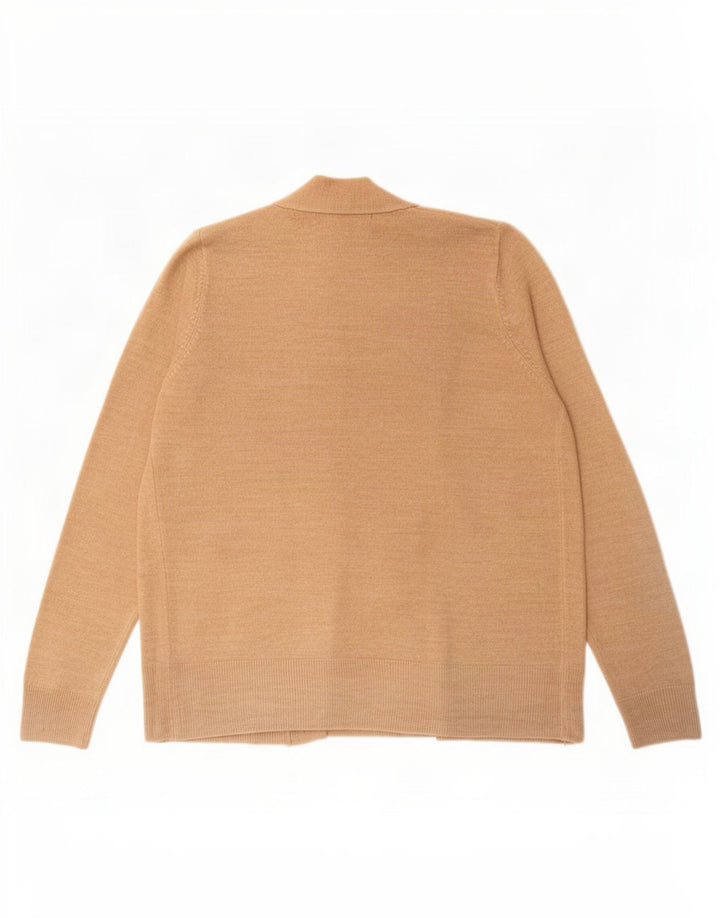 Marks & Spencer Womens Open Cardigan Sweater UK 14 Medium Brown