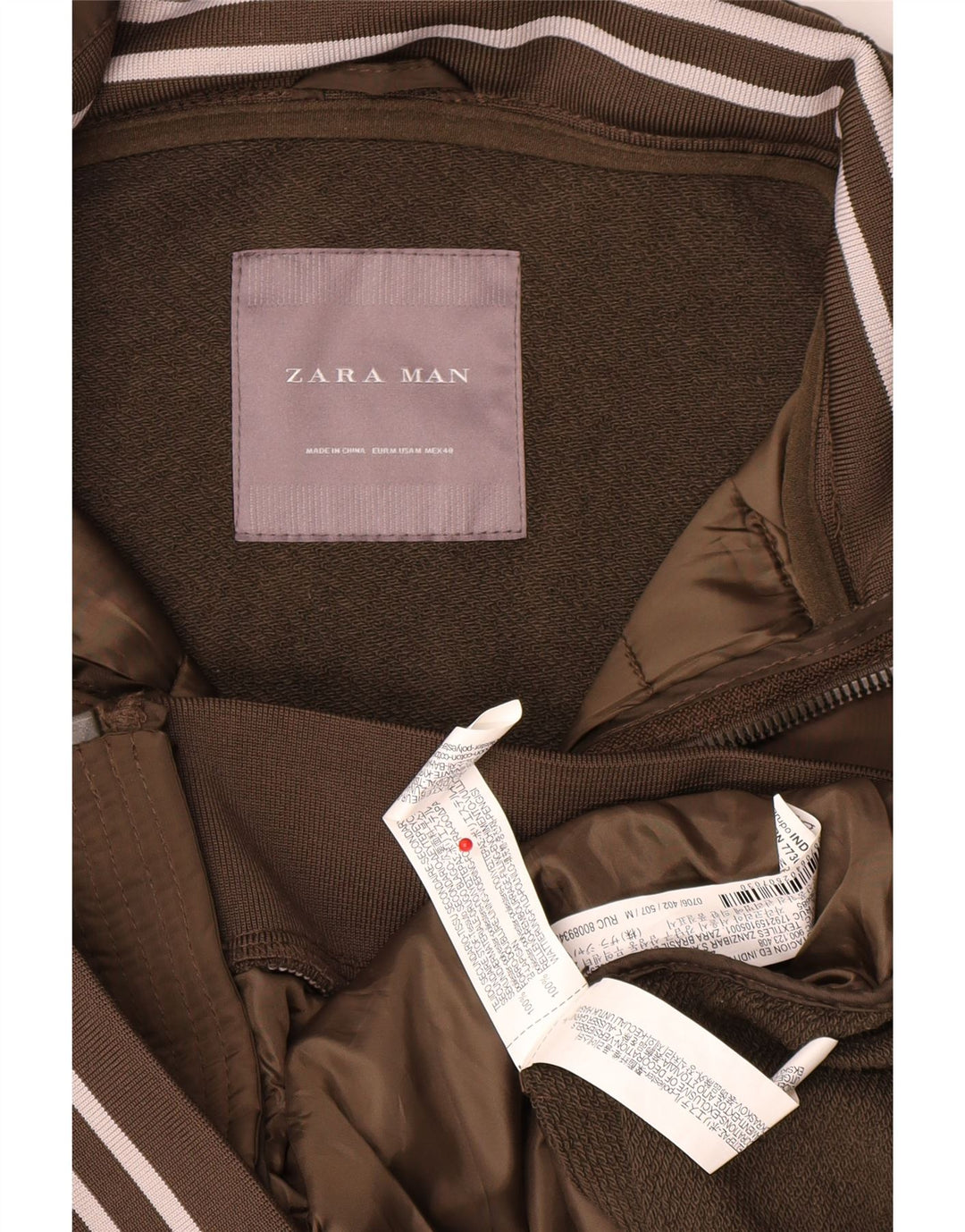 Zara Træningsdragt til mænd Topjakke Medium Khaki Colourblock Polyester