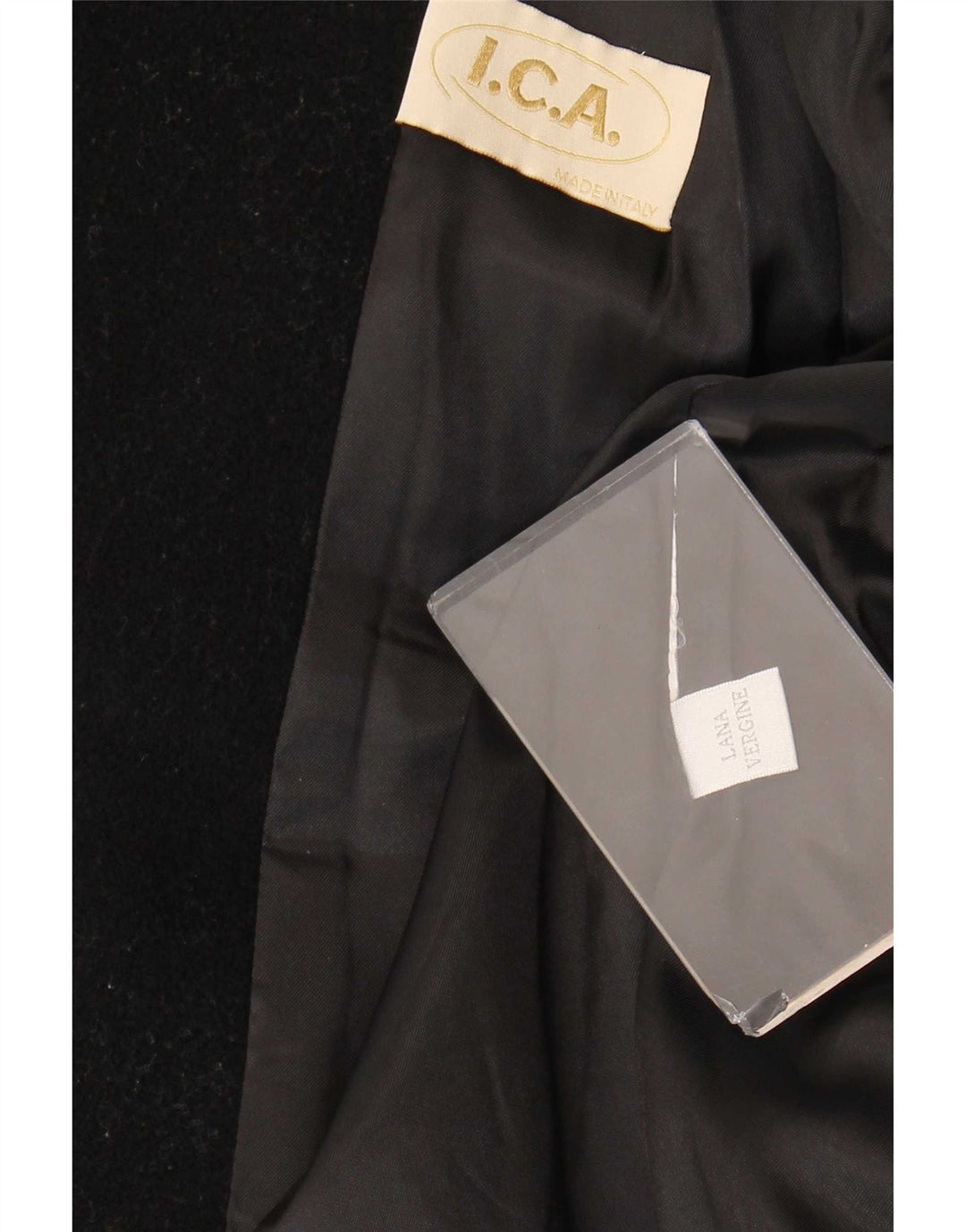 Vintage overfrakke til kvinder UK 14 Medium Black Virgin Wool