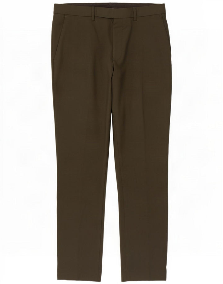 Marks & Spencer Herredragtbukser W34 L31 Khaki Polyester