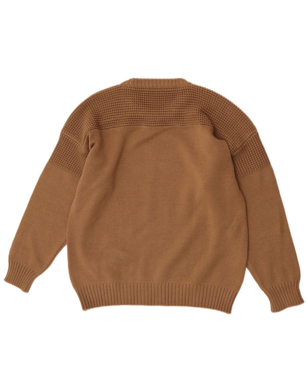 Beltrami Dame Grafisk Crew Neck Jumper Sweater UK 16 Large Brown