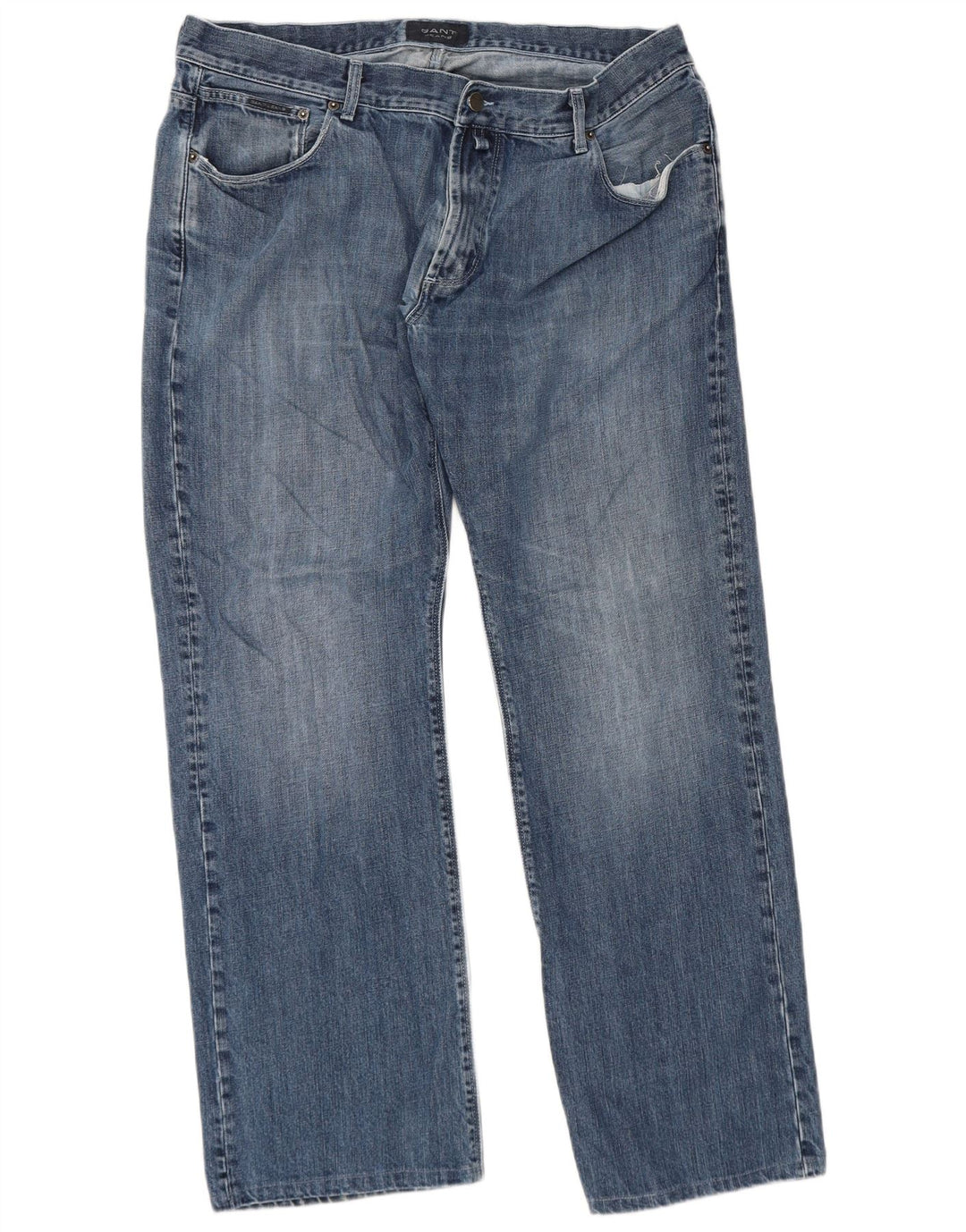 Gant Straight Jeans til mænd W40 L32 blå bomuld