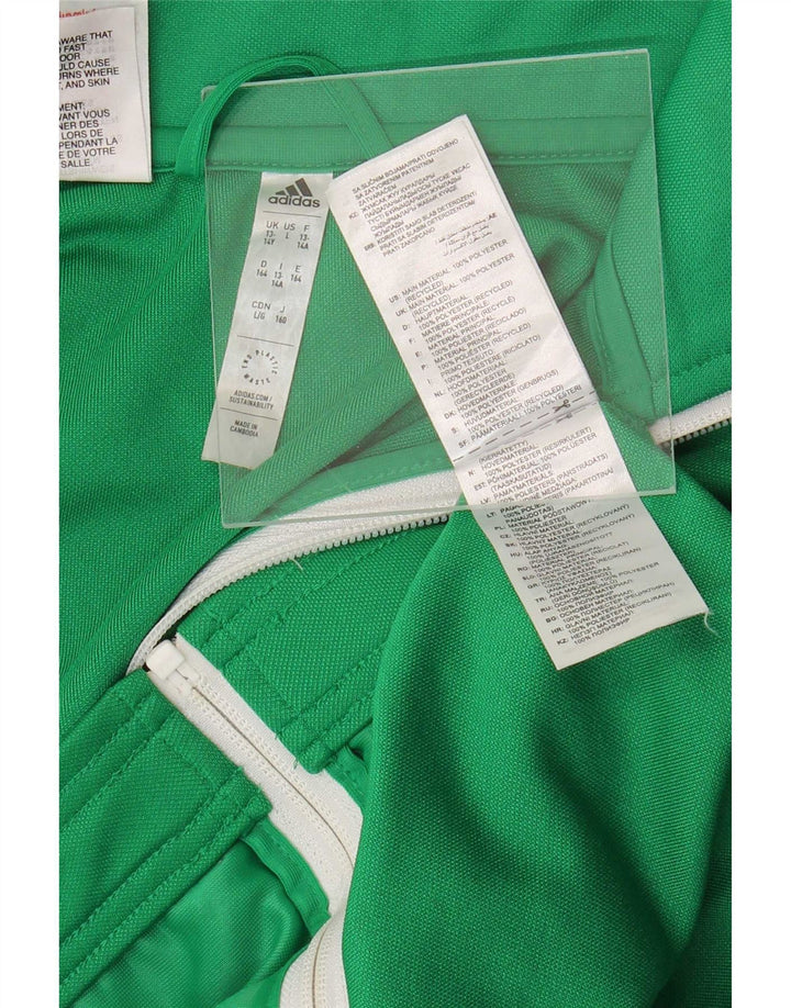 Adidas Boys Aeroready Tracksuit Topjakke 13-14 År Grøn Polyester