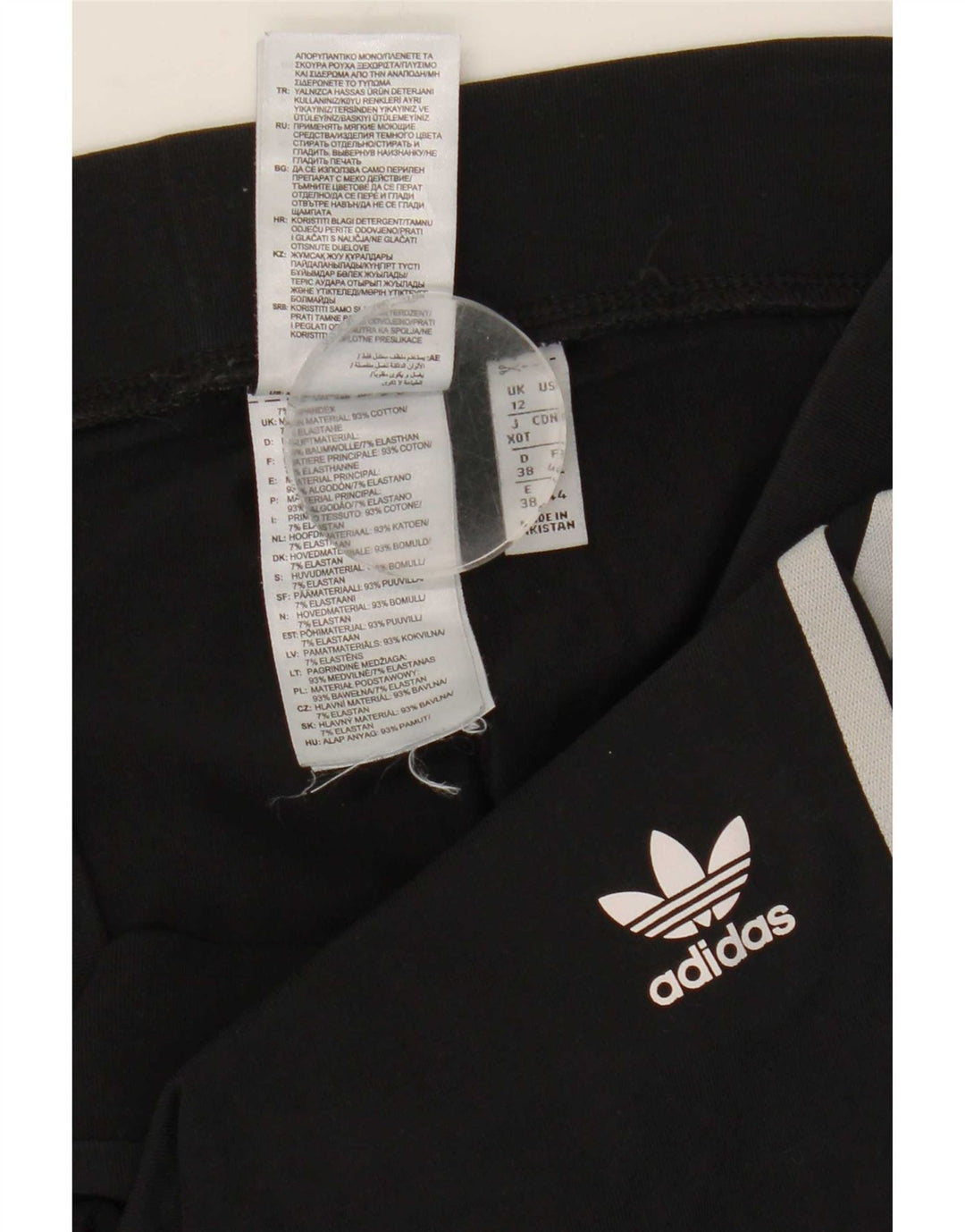 Adidas Dame Leggings UK 12 Medium Sort Bomuld