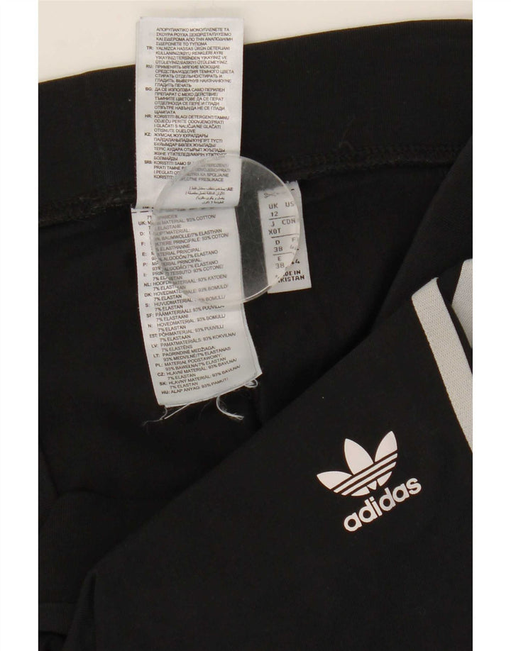Adidas Dame Leggings UK 12 Medium Sort Bomuld