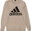ADIDAS Mens Graphic Sweatshirt Jumper Small Grey Flecked Vintage Adidas and Second-Hand Adidas from Messina Hembry 