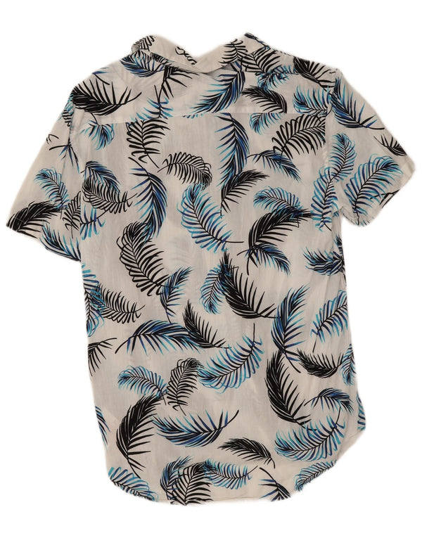 Jack Wills Herre kortærmet Slim Fit skjorte Medium White Floral Viscose