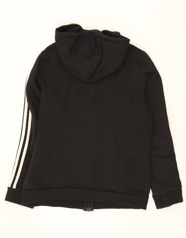Adidas Womens Zip Hoodie Sweater UK 12/14 Medium Black Cotton