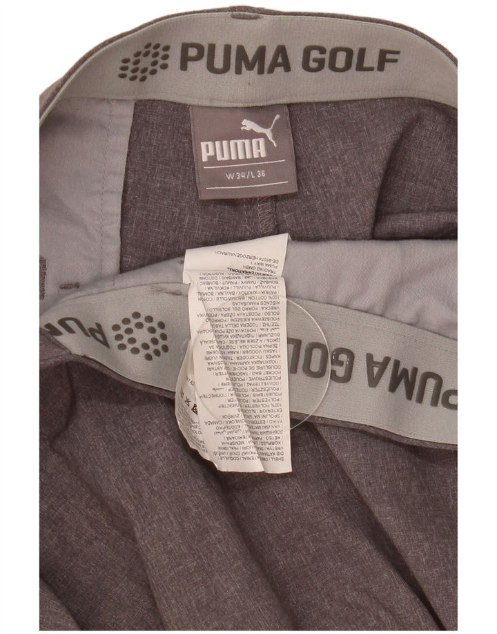 Puma Herre Slim Casual Bukser W34 L36 Grå Polyester