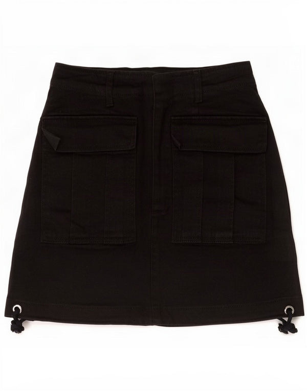 Zara Womens Denim Cargo Skirt XS W24 Black